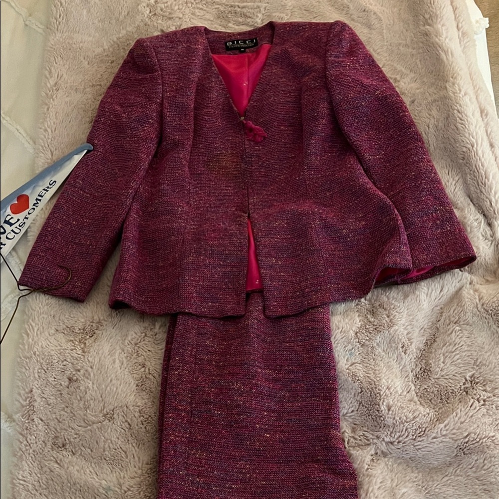Bicci Women's Rich Pink Tweed Suit